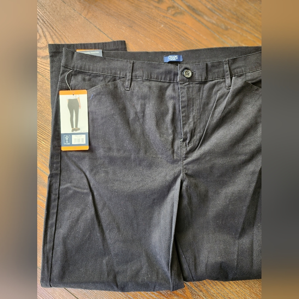 NWT Chaps Women's Stretch Trouser in Black size 16
